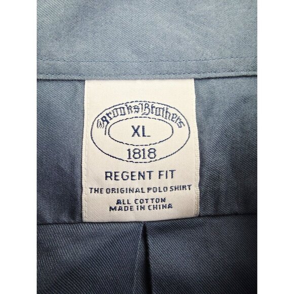 Brooks Brothers Regent Fit Size XL Mens Slate Blue Pocket Logo Button Down Shirt - Picture 4 of 8